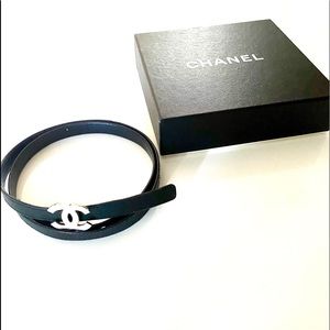 Skinny Chanel Leather Belt